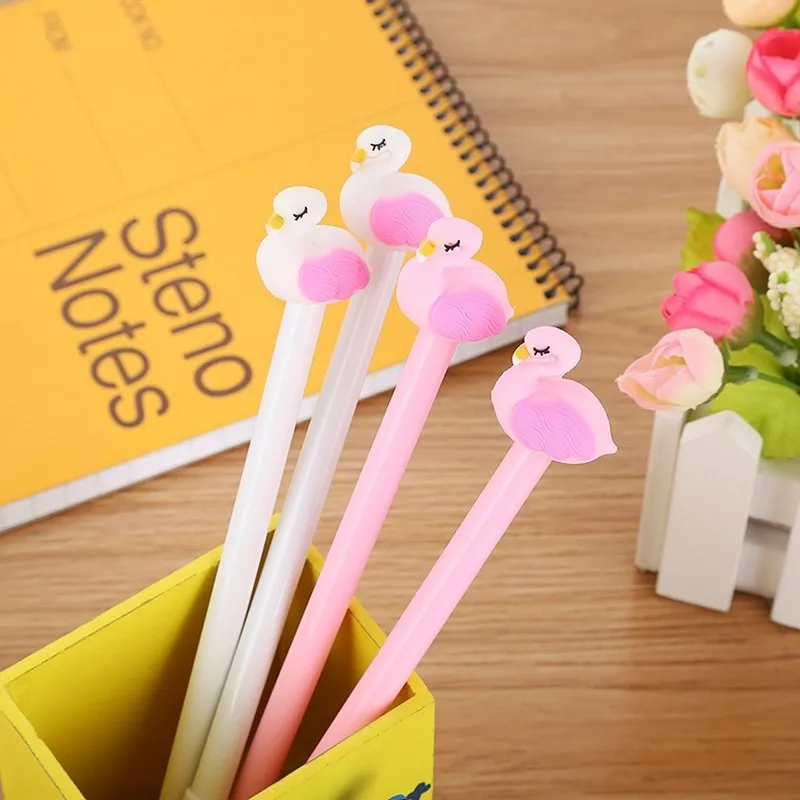 20PCs Cute Cartoon Flamingo Gel Pens Set Students Cute Sign Pen Creative School Office Supplies Learning Stationery Wholesale
