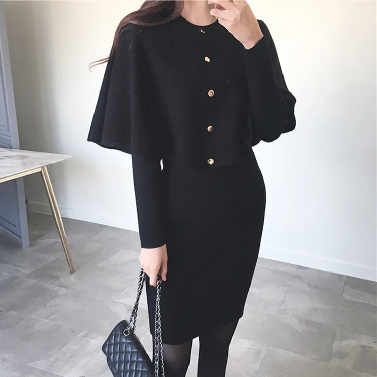 Накидка с капюшоном + Длинные рукава осенние платья для беременных зимняя