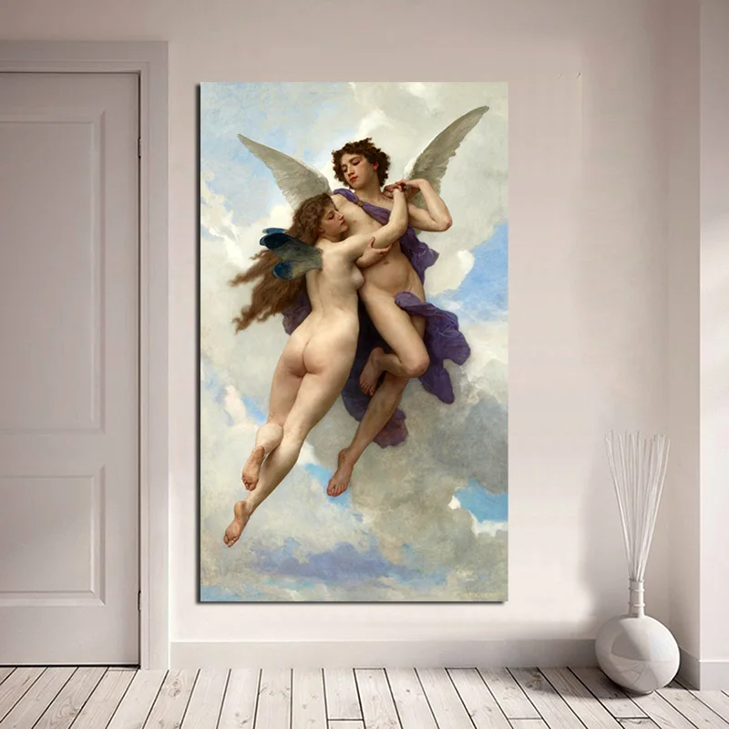 

Cupid And Psyche Wall Art Canvas Posters Prints Painting Oil Wall Pictures For Modern Office Living Room Home Decoration Artwork