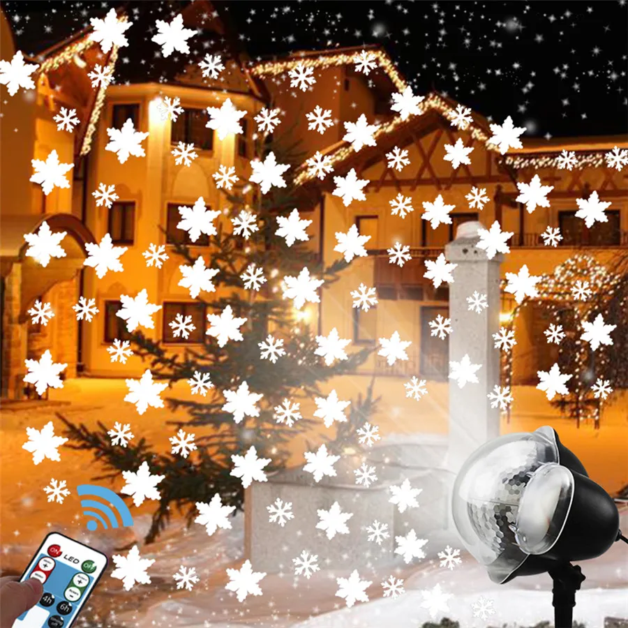 Thrisdar Christmas Snowfall Projector Lamps Outdoor Snowflakes Laser Lamp Landscape Party Shower Spotlight | Лампы и освещение