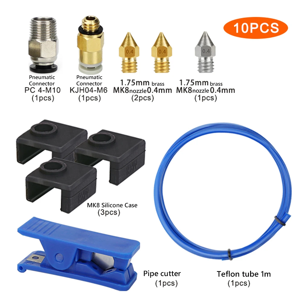 

Комплект трубок Bowden для 3D-принтера Creality Ender 3/3 V2/Pro, 10 шт.