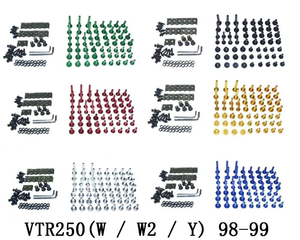 

Мотоцикл Полный Обтекатель Болты Комплект болты для кузовных работ для HONDA VTR250(W / W2 / Y) 98-99