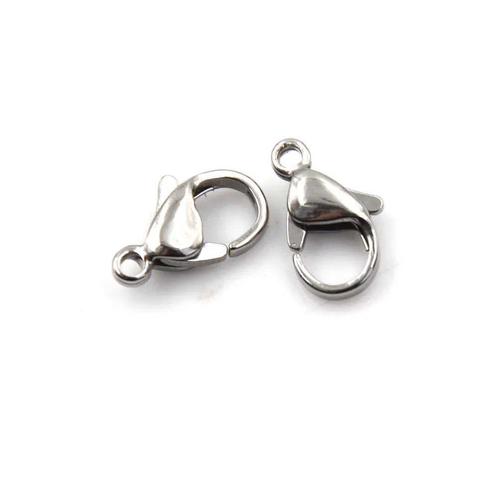 

10Pcs/lot DIY Jewelry Pick Stainless Steel Lobster Clasps For Jewelry making necklace Bracelet Wholesale