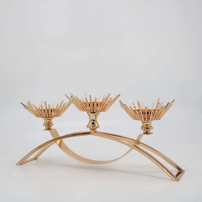

3 head zinc alloy golden silver color candlestick/holiday home decoration wedding candle holder wedding Centerpiece Candlestick