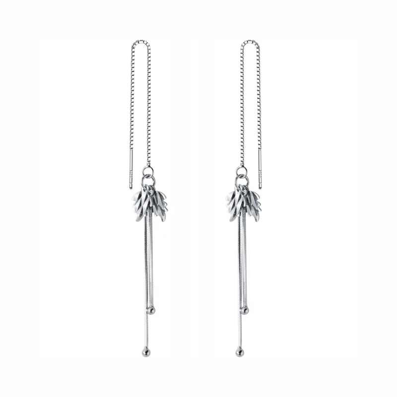 Trustdavis 925 Твердые настоящие серебряные листья кисточки длиной 10 3 см Висячие