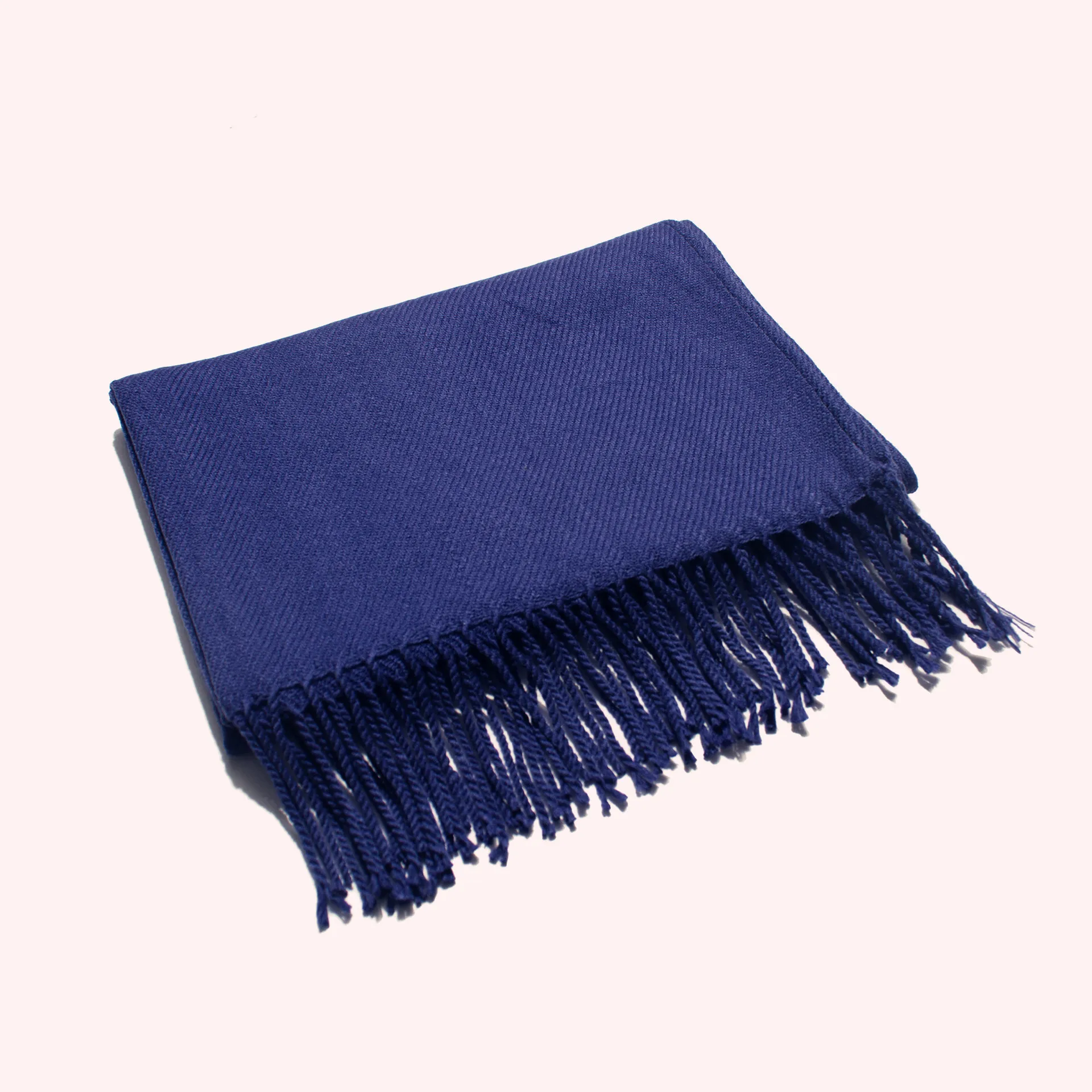 

Factory Direct Wholesale Spring and Autumn Winter Couple's College Style Tassel Double-Sided Faux Cashmere Solid Color Scarf