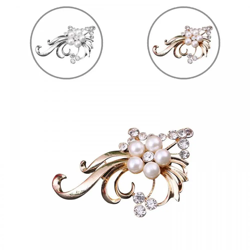 

Elegant Wedding Party Women Peacock Faux Pearl Rhinestone Inlaid Brooch Pin