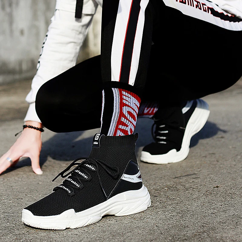 Модные мужские повседневные кроссовки Сезон осень-зима Брендовые модные высокие