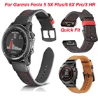 Новый 26 22 мм ремешок для часов для Garmin Fenix 6 6X Pro 5 5X Plus 3HR кожаный ремешок Fenix6 Fenix5 часы Quick Release Easyfit наручный ремешок