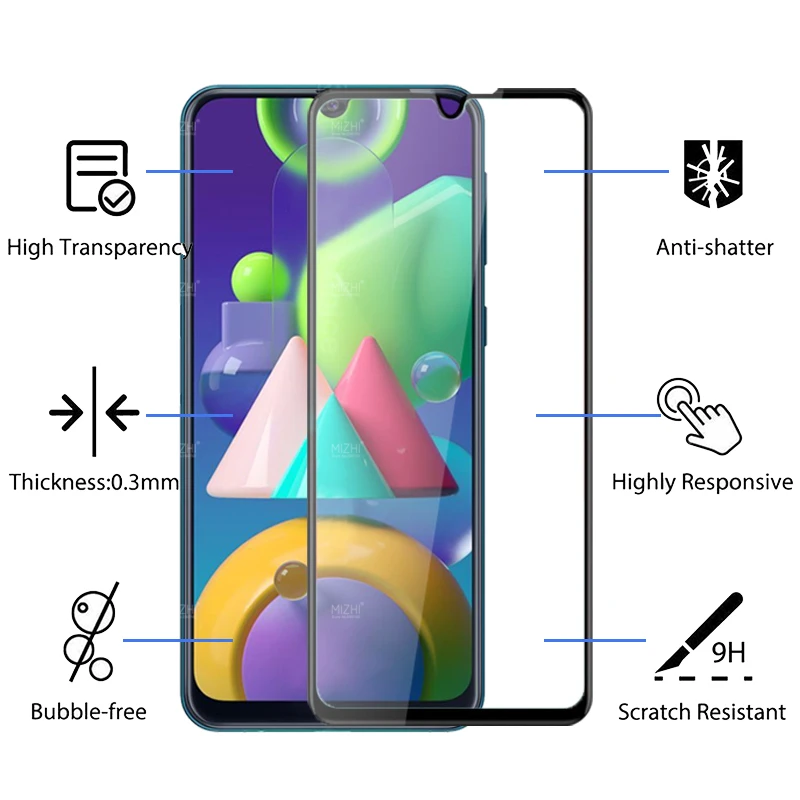 Защитное стекло 9D для экрана и объектива камеры samsung m21 sm-m215f | Мобильные телефоны