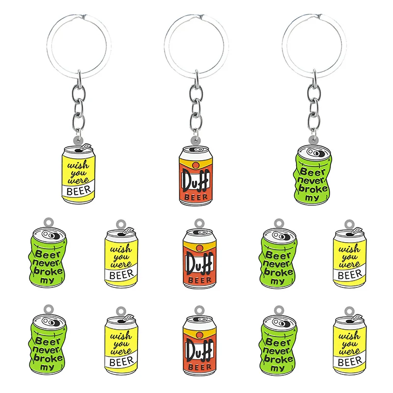 

TAFREE Cans Pattern Personality Creative Design Cartoon Keychain Resin Epoxy Backpack School Bag Keychain