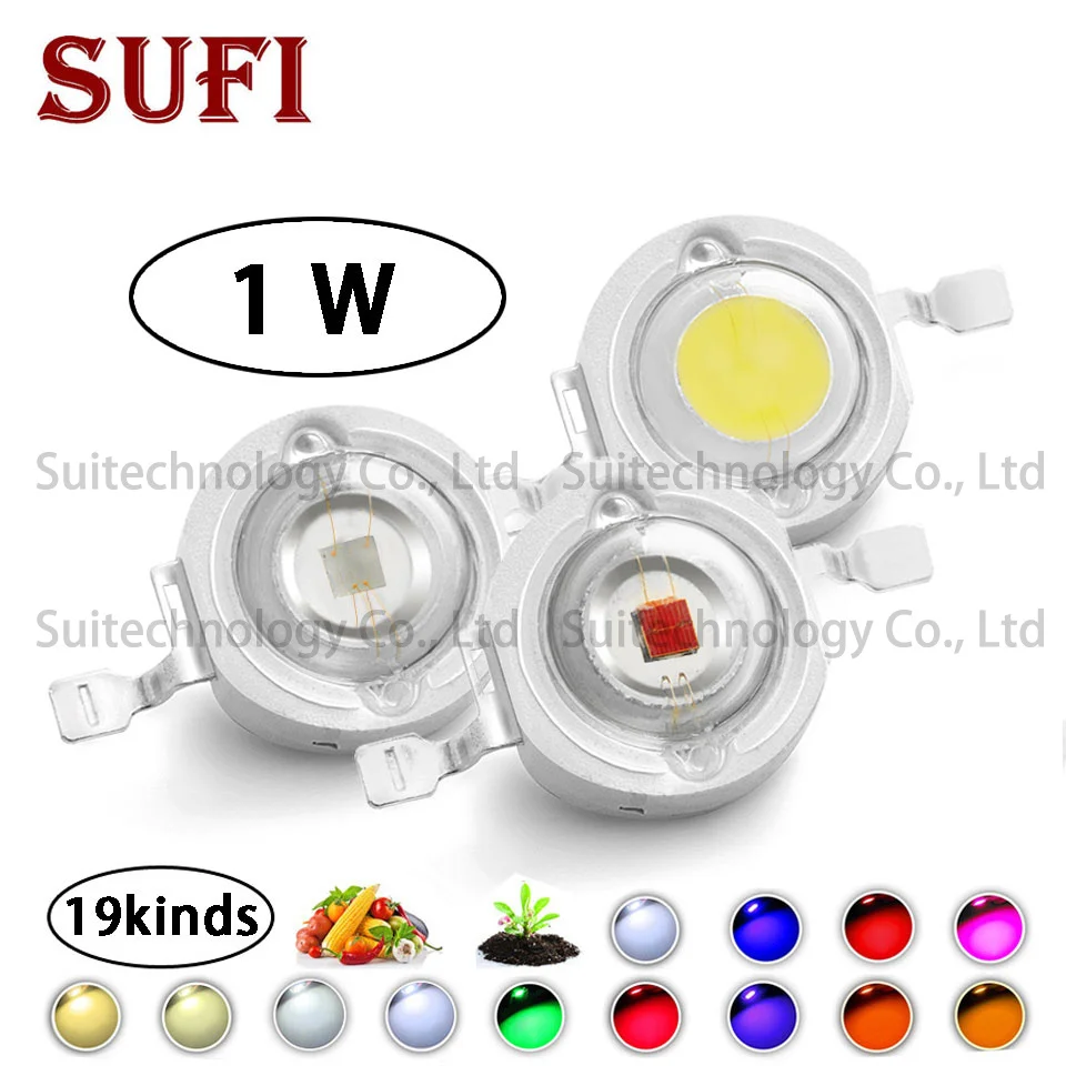 10 шт. настоящий полный ватт высокой мощности 1 Вт Светодиодный диод лампы