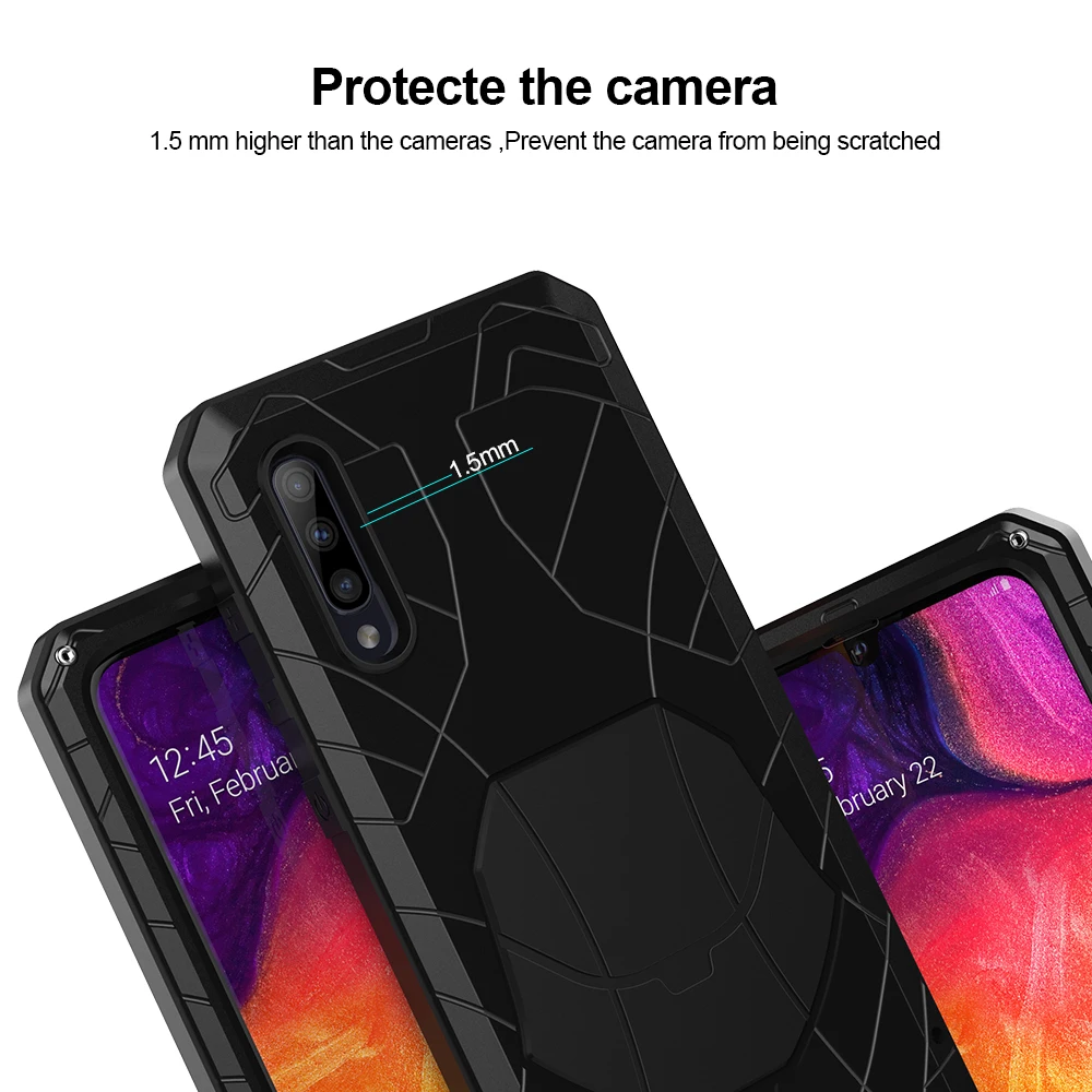 Для samsung Galaxy A30s A51 чехол для телефона жесткий алюминиевый металлический Закаленное стекло Защитная крышка для экрана сверхмощная защита A71 крышка