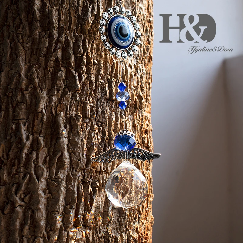 H& D DIY счастливый Хамса турецкий синий сглаза Кристалл Шарм Suncatcher кулон ветер колокольчик амулет дома стены сада висячие украшения