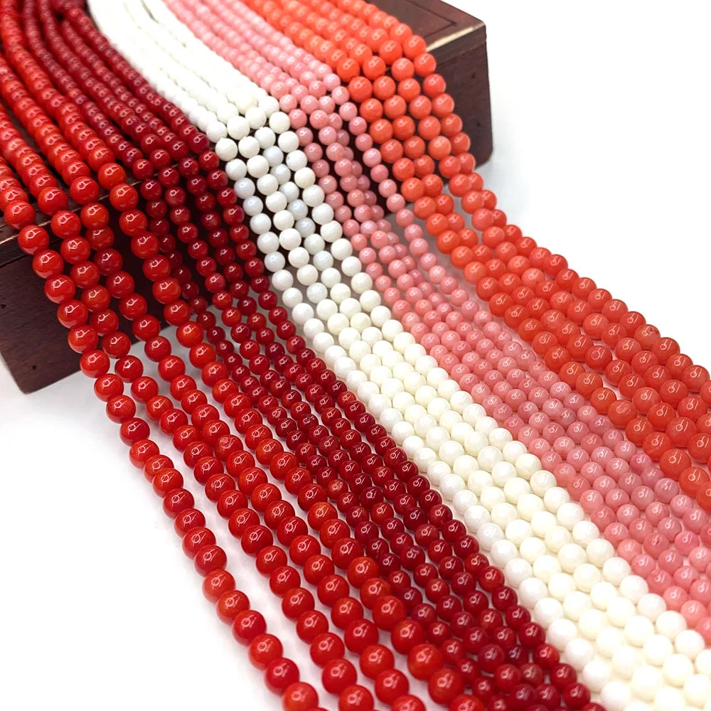 

Synthetic Coral Beads Colorful Round Shape High-quality Beads for Bracelets Jewelry Making Supplies Handmade Necklaces 2-9mm