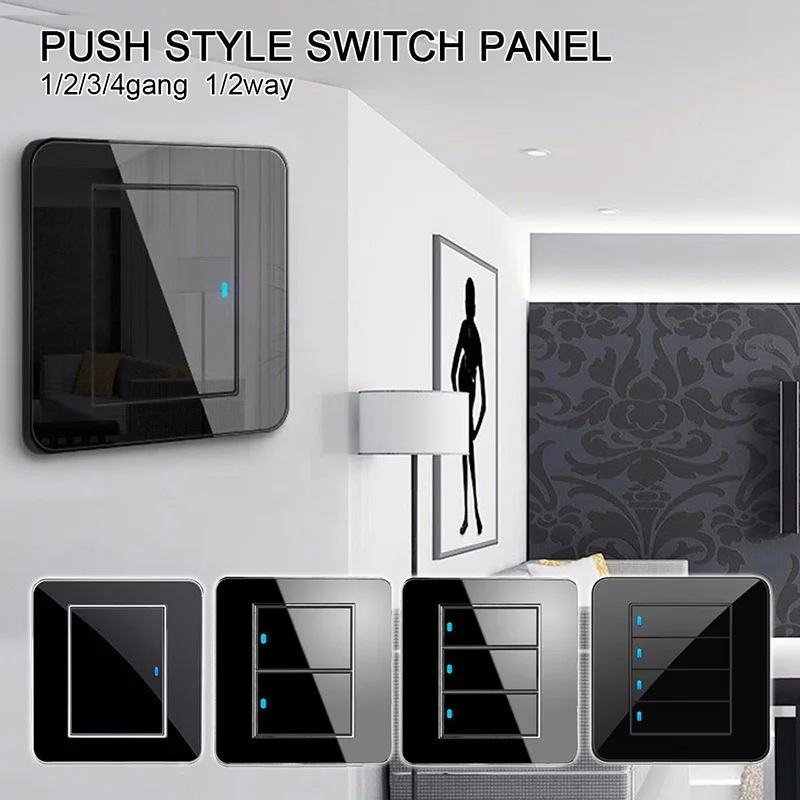 EU/UK Standard Smart Wireless Switch 1/2/3/4 Gang 1/2 Way Light Touch Push Panel With LED Indicator | Обустройство дома