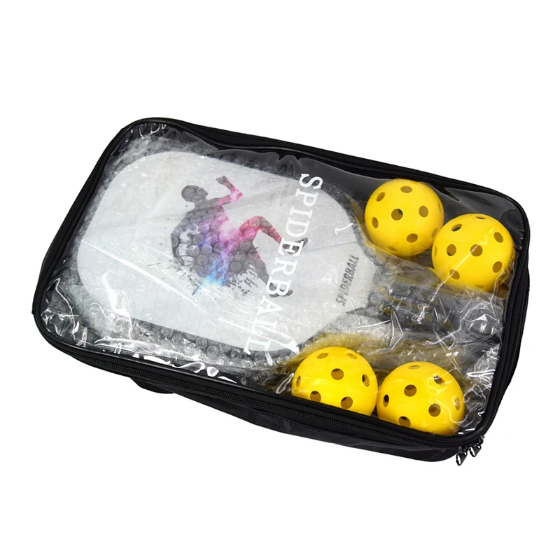 

SPIDERBALL 6PCS Pickleball Paddle 2 Premium Graphite Craft Rackets Honeycomb Core 4 Balls Ultra Cushion Grip Racquet