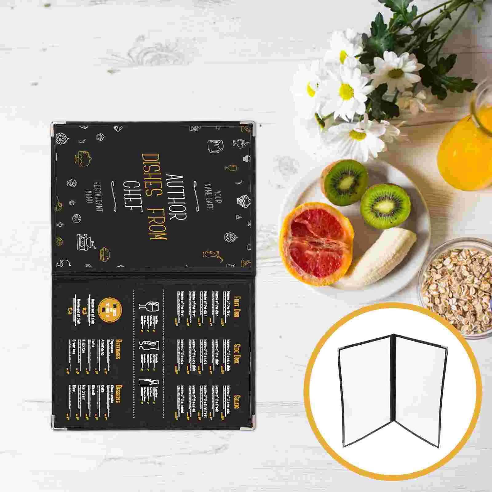 

1Pc Transparent Menu Cover PVC Binder Cover Durable Looseleaf Menu Folder
