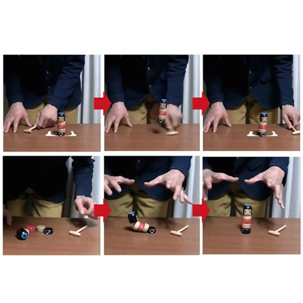 Прочная деревянная человек фокусы игрушечная бутафория бессмертный Daruma