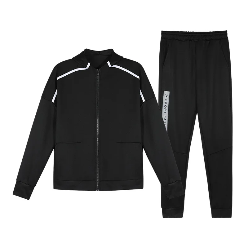 

ZCXQM Comprehensive Sportswear Sports Suit Men Autumn and Winter Fitness Clothes Two-piece Suit Running Training Casual Clothes