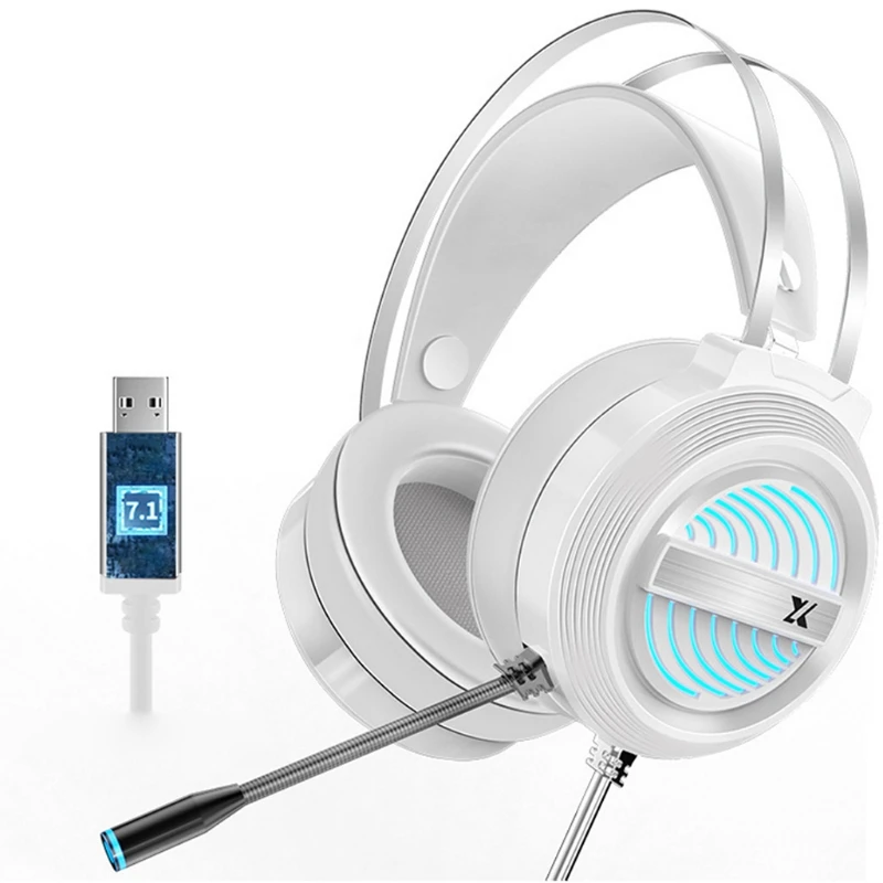 USB игровой гарнитуры геймера наушники 7 1 Surround Sound стерео с микрофоном дыхание