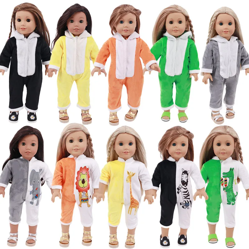 

25Styles Cute One-piece Pajamas For 18Inch American Doll Accessory Girl Toy 17inch 43cm Born Baby Clothes Accessories Generation