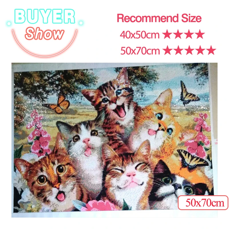 AZQSD Алмазная мозаика кошка картина животные Стразы Сделай Сам квадратная круглая