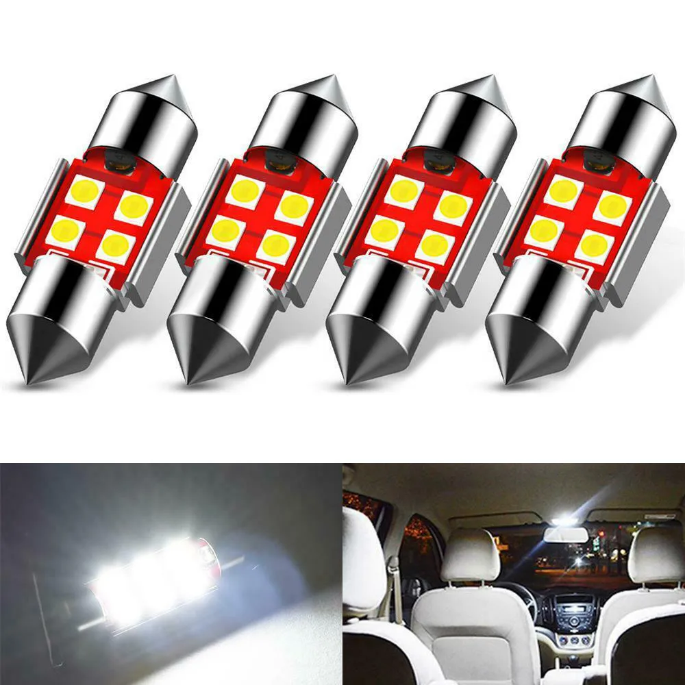 

4pcs 31mm LED Dome Reading Bulbs In The Car For Toyota Camry Corolla NC 3030 SMD Car License Plate Tag Lights