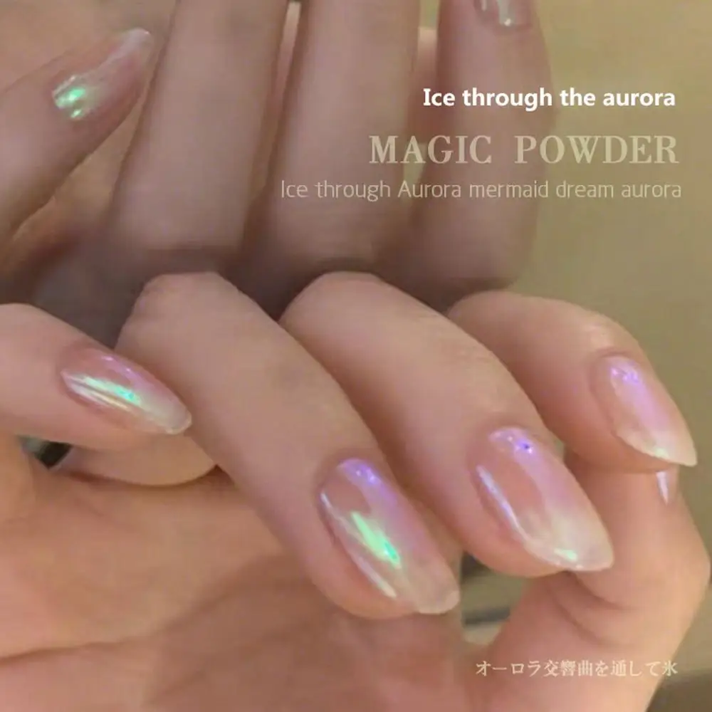 0.2g Ice Transparent Mirror Nail Glitter Power 6 Colors Chameleon UV Gel Pigment Dust Powder Art Decor | Красота и здоровье