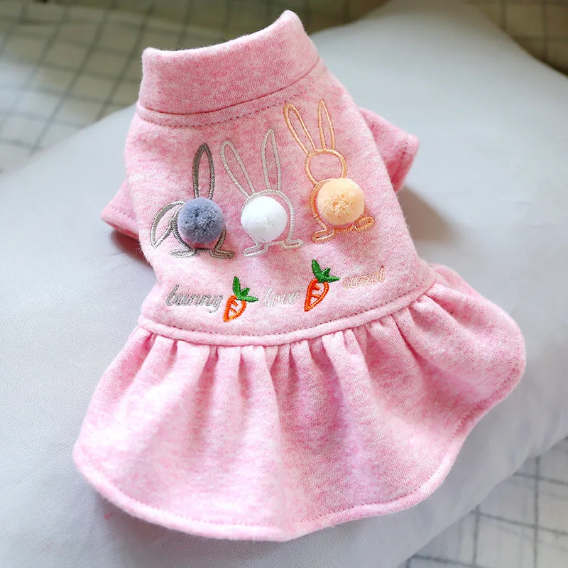 Милая Одежда для собак в виде кролика зимнее платье собаки наряд кошек и щенков
