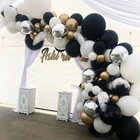 102 шт., серебристые 4D черные шары, арочный комплект, золотистые металлические шары, гирлянда, украшение для свадьбы, дня рождения, вечеринки, шарики для будущей мамы