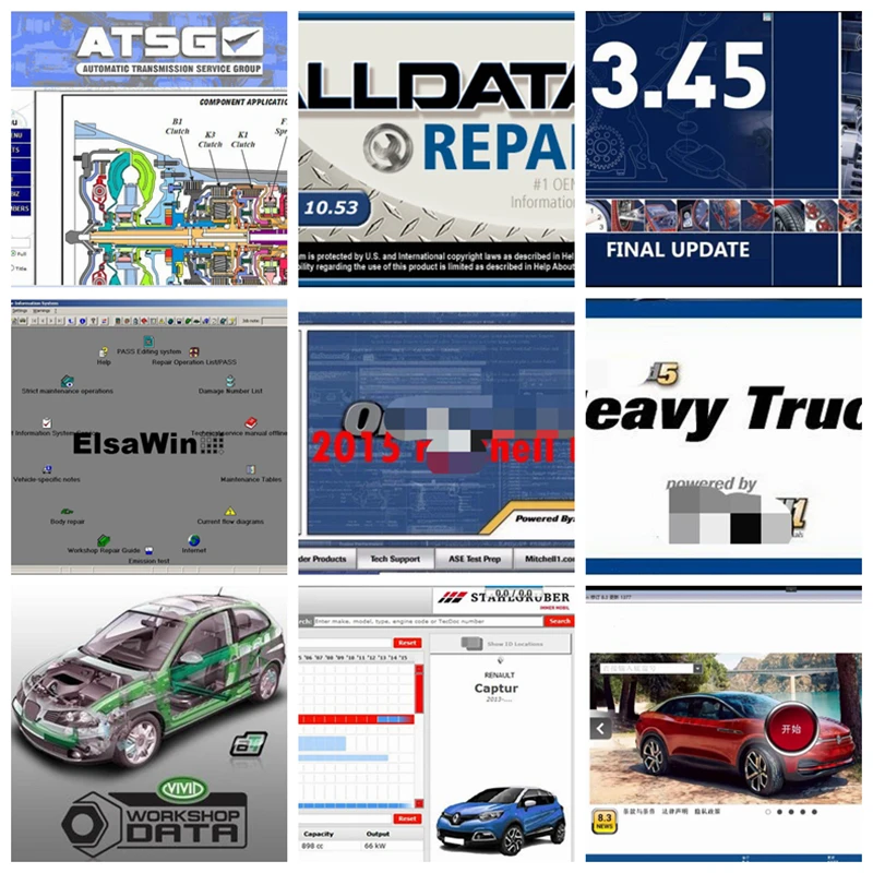 

Программное обеспечение для ремонта автомобиля 2021 Φ Alldata Mit.chell Vivid школьные данные ElsaWin 6 ET.K./A Atsg 1 ТБ HDD все данные авто данные 3,45