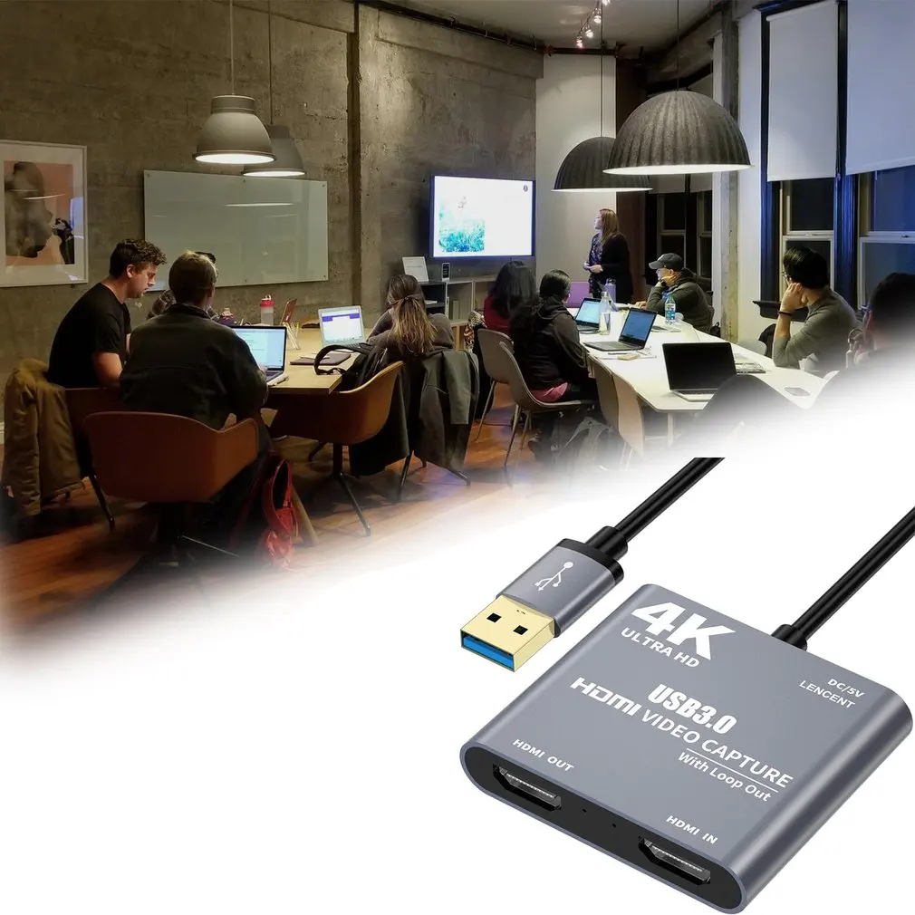 

4K HDMI-compatible Video Capture Card To USB 3.0 1080P Loop Out Dongle HD Video Recorder Grabber For OBS Live Game Box Youtube