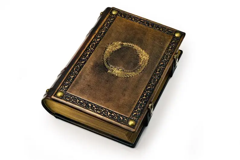 8 &quotx 10&quot-большой кожаный журнал в средневековом стиле-Gamer handbook Elder journal Wizard sketchbook