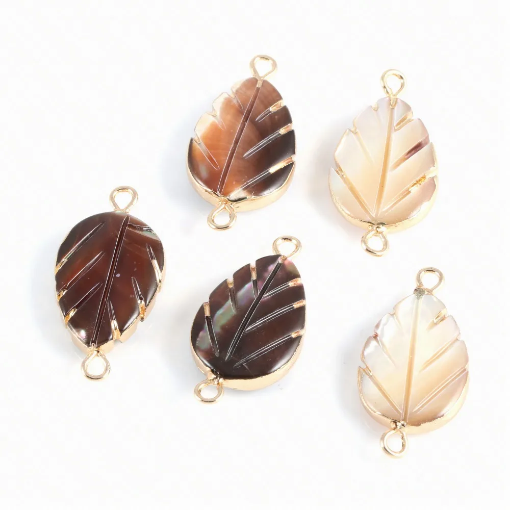 

Natural Leaf-shaped Pearl Shell Connector Fashion Jewelry DIY Bracelet Necklace Charm Jewelry Production13*21