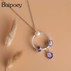 Buipoey Новый фиолетовая Маргаритка ожерелье из бисера цветок серьги колье с подвеской для женщин, оригинал, прекрасная девушка воротник, ювелирное изделие, подарок