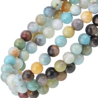 natural multi colored amazonite bead for jewelry making diy bracelet round loose beads 46810 mm wholesale