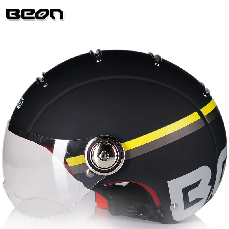 Мотоциклетный шлем BEON B105 в стиле ретро защитный для скутера с открытым лицом