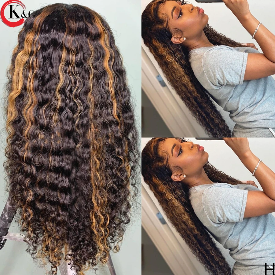 Кунган цветные 13*6 кудрявые средние части кружевные передние человеческие волосы