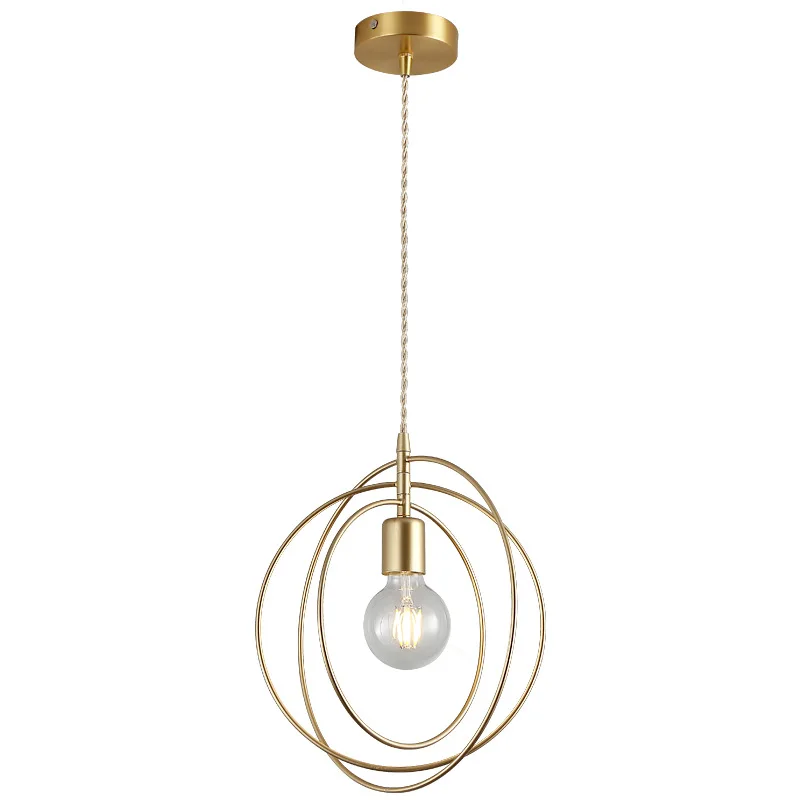 

Iron Pendant Lights Golden E27 Hanging Lamp Bedroom Living Room Decoration Pendant Lamps Indoor Lighting Kitchen fixtures WJ10