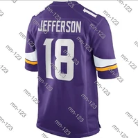 embroidery american jersey justin jefferson men women kid youth purple minnesota football jersey