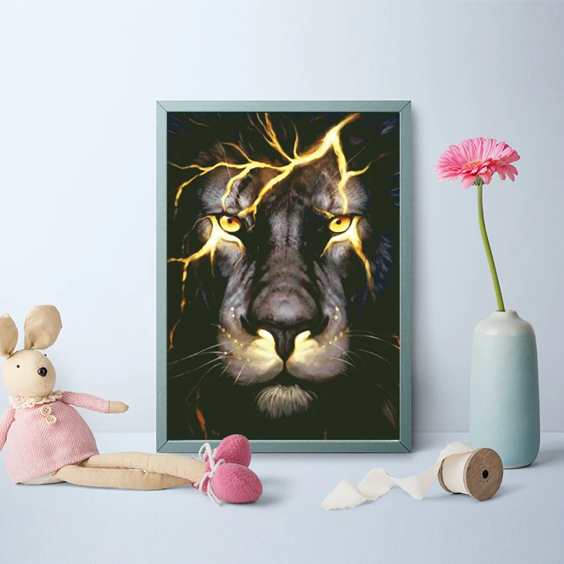 

Diamond Painting 5D animal Lion Rhinestones Art Diamond Embroidery Cross Stitch Animals Handwork Hobby Gift Home Decor