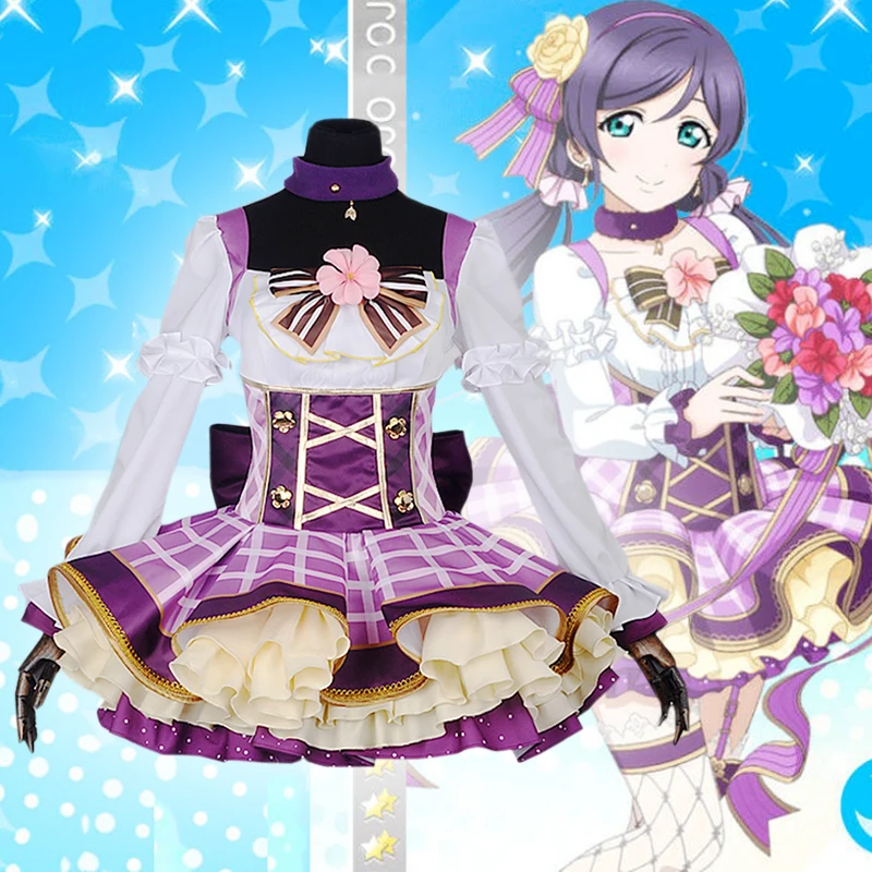 Anime Comic Lovelive! Cosplay Trajes Nozomi Tojo Traje Bouquet Despertar Uniformes Roupas Ternos Veste Vestidos Cos