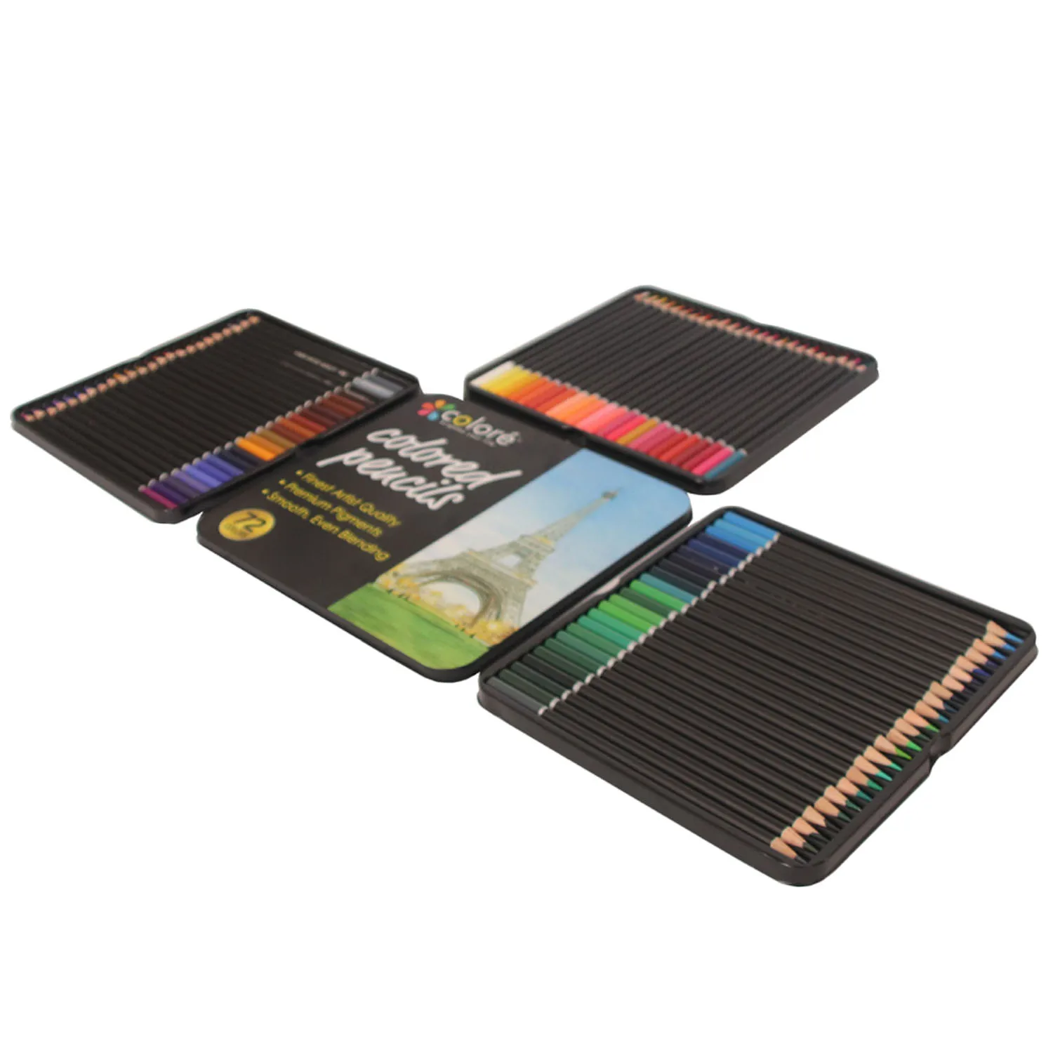 72 цветных карандаша для рисования в железной коробке яркие карандаши набор