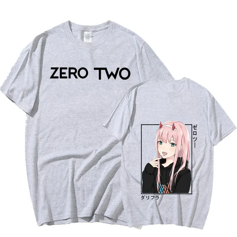 

Darling In The Franxx Anime T Shirt Men Zero TWO Harajuku Aesthetic Funny Manga T-shirt Cool Anime Unisex Tshirt Hip Hop Tee Top