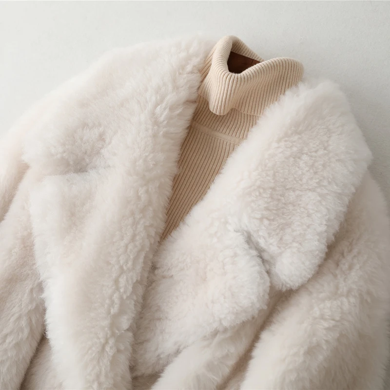 Fur Jacket Direct Selling Top Fashion Wide-waisted Long Warm V-neck 2020 Winter Women's Coat Composite One 100% | Женская одежда