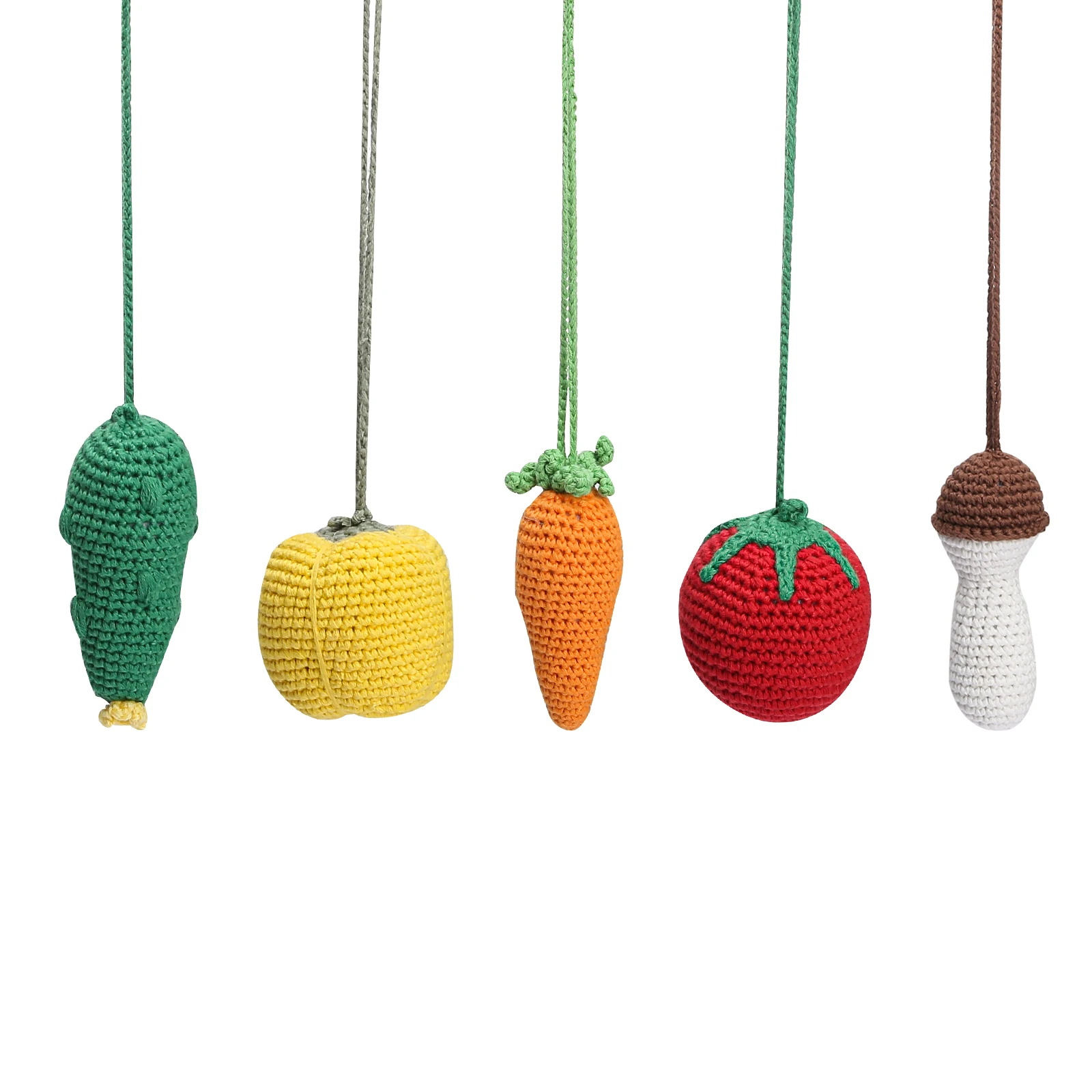

1 Pcs Baby Play Gym Pendants Crochet Pendant Children Room Decor Nordic Baby Fitness Rack Fruit Pendant Stroller Rattle Hanging