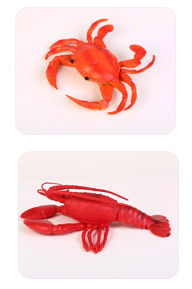 

Simulated toy lobster Crab pig Marine animal model children early education cognitive sound toy props decorated