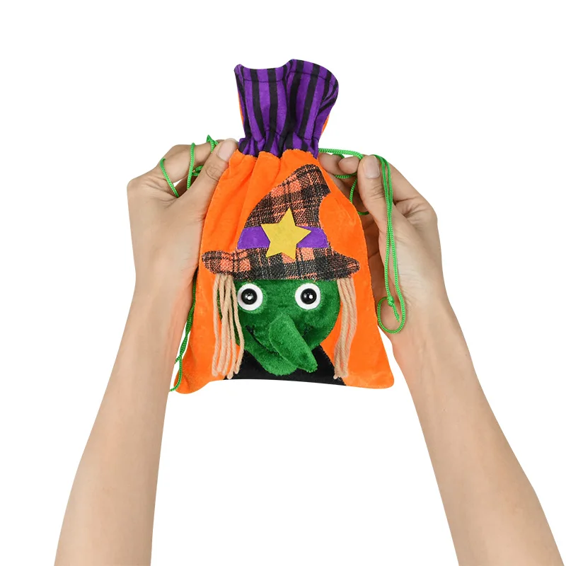 

1Pcs Halloween Candy Bag Trick Or Treat Skeleton Witch Pumpkin Candy Drawstring Bags For Halloween Party Home Decor Gifts Pouch