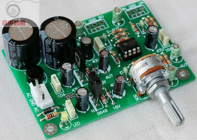 KYYSLB AC Dual 12V~ 20V NE5532/TL082 Op Предварительный усилитель мини-набор предусилителя 83 мм* 59 мм моно силовая плата